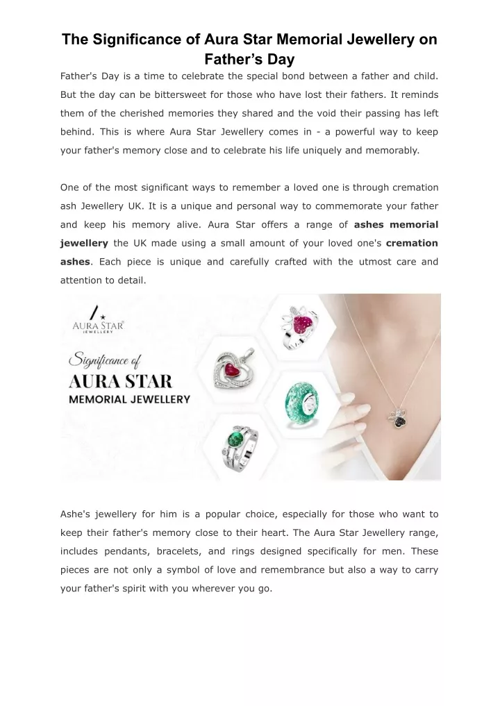 the significance of aura star memorial jewellery