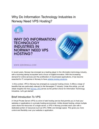 why do information technology industries