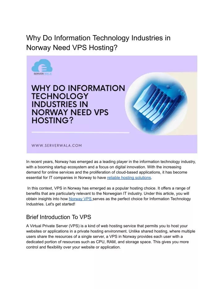 why do information technology industries