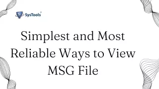 Simplest and Most Reliable Ways to View MSG File