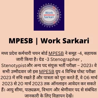 MPESB  Work Sarkari