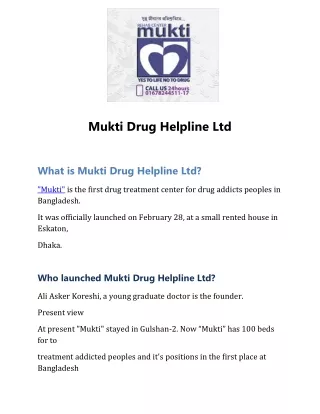 Mukti Drug Helpline