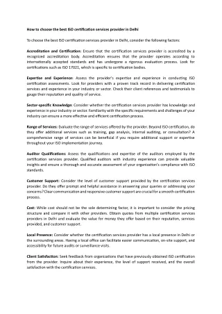 how to choose the best iso certification services