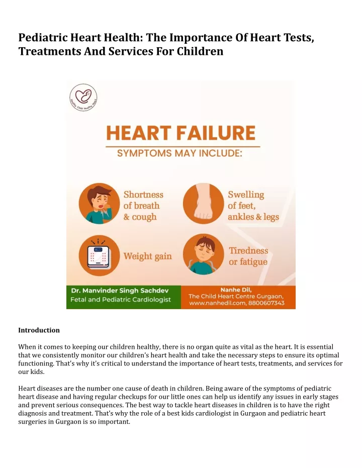 pediatric heart health the importance of heart