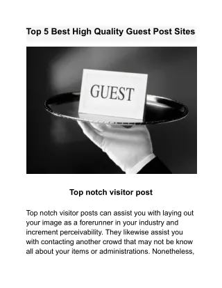 Top 5 Best High Quality Guest Post Sites