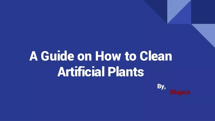 a guide on how to clean artificial plants