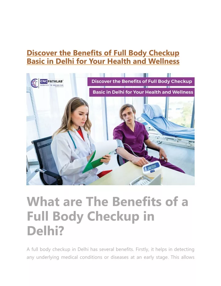 discover the benefits of full body checkup basic