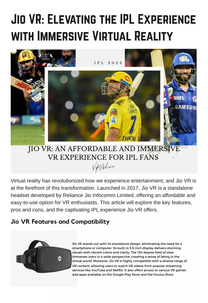 jio vr elevating the ipl experience with