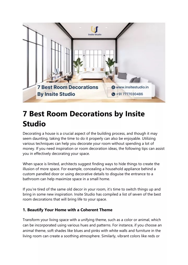 7 best room decorations by insite studio