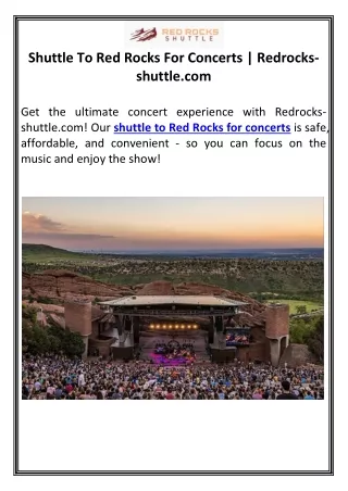 Shuttle To Red Rocks For Concerts | Redrocks-shuttle.com