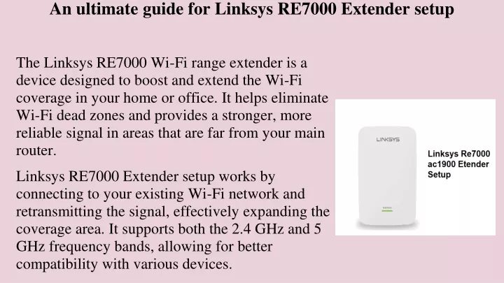 an ultimate guide for linksys re7000 extender setup