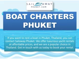 BOAT CHARTERS PHUKET