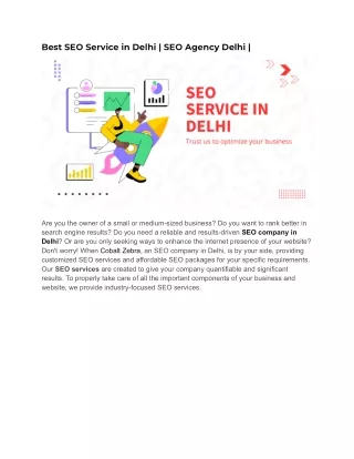 Best SEO Service in Delhi | SEO Agency Delhi | Cobalt Zebra