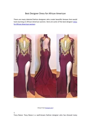 Best Designer Dress for African American iloveyer.com