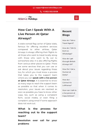 How Can I Speak With A Live Person At Qatar Airways?