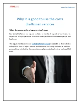 Why it is good to use the costs draftsman services