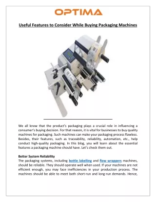 useful features to consider while buying
