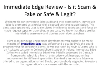 Immediate Edge Review 2023 - Scam or Legit Trading Bot?