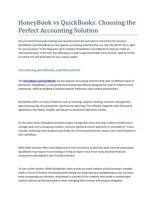 honeybook vs quickbooks choosing the perfect