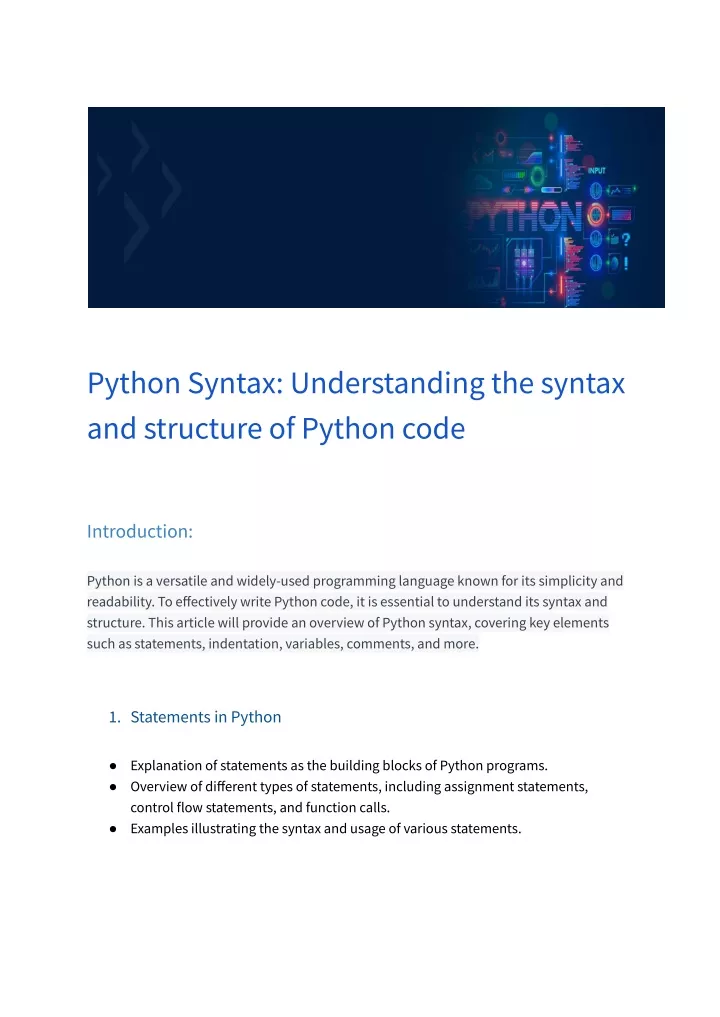 pythonsyntax understandingthesyntax