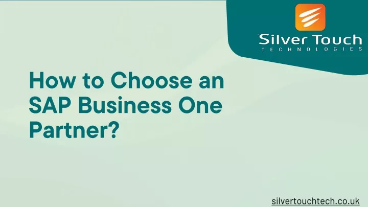 how to choose an sap business one partner