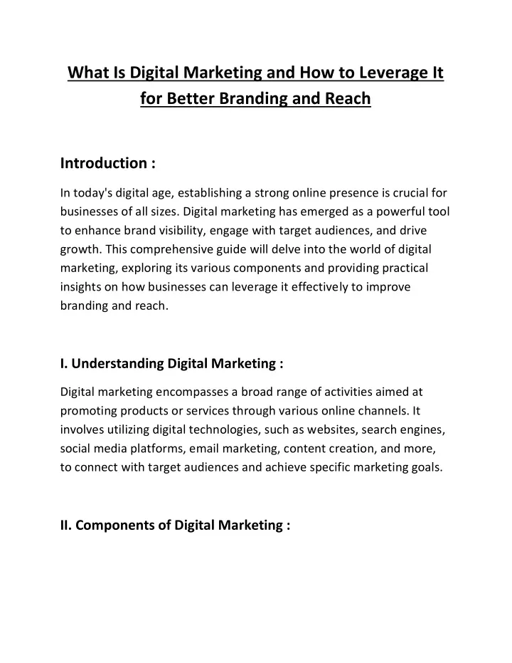 what is digital marketing and how to leverage