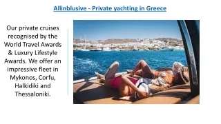 Allinblusive - Private yachting in Greece