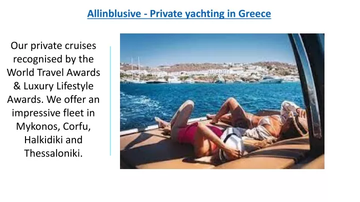 allinblusive private yachting in greece
