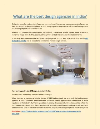 What are the best design agencies in India?