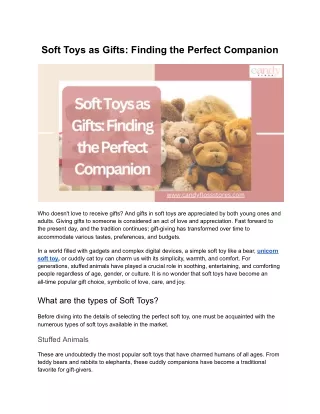 Soft Toys as Gifts_ Finding the Perfect Companion