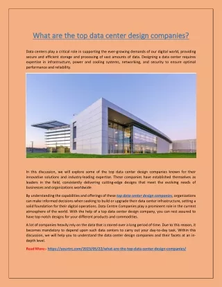 What are the top data center design companies?