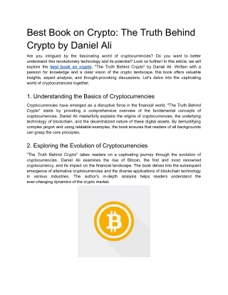 Best Book on Crypto_ The Truth Behind Crypto by Daniel Ali