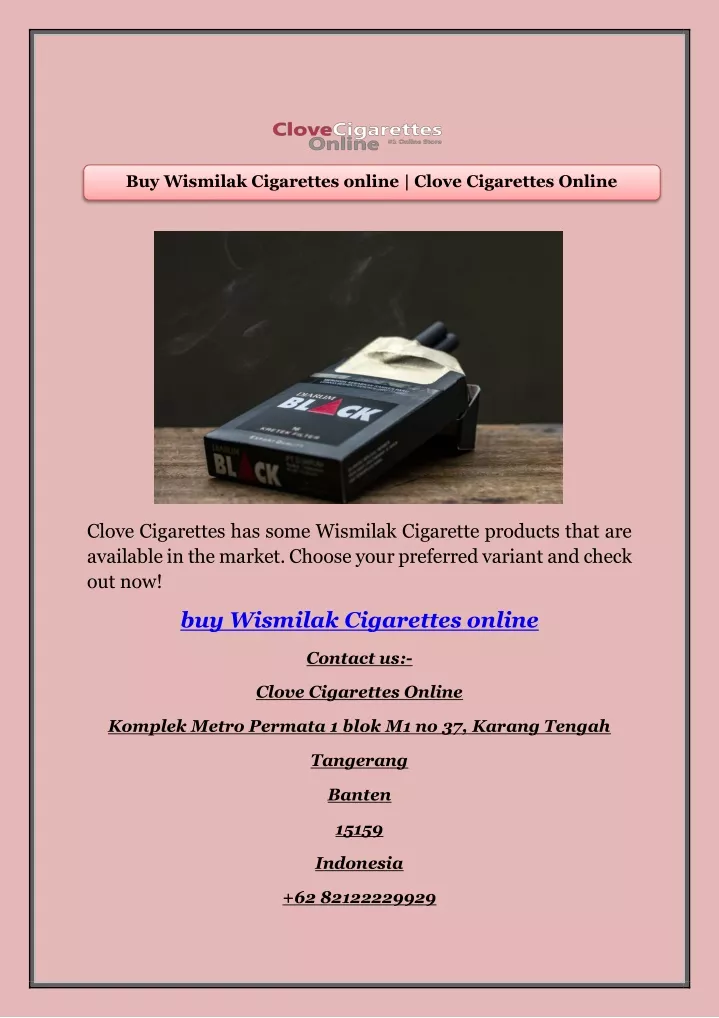 buy wismilak cigarettes online clove cigarettes