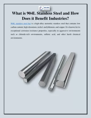 What is 904L Stainless Steel and How Does it Benefit Industries