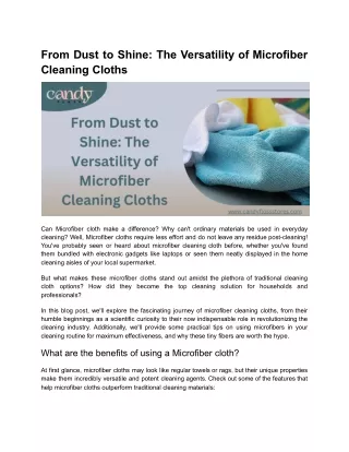 From Dust to Shine_ The Versatility of Microfiber Cleaning Cloths
