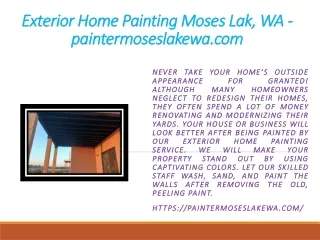 Exterior Home Painting Moses Lak, WA - paintermoseslakewa.com