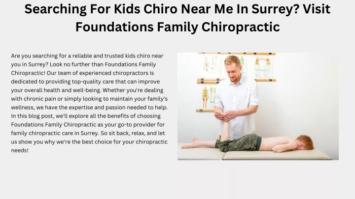searching for kids chiro near me in surrey visit
