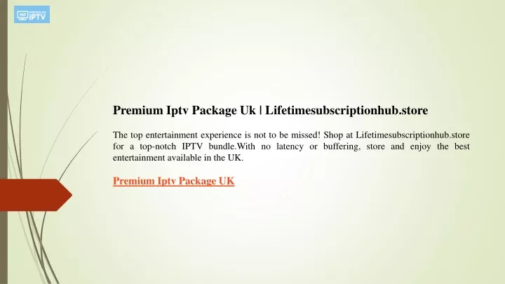 premium iptv package uk lifetimesubscriptionhub