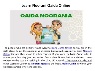 Learn Noorani Qaida