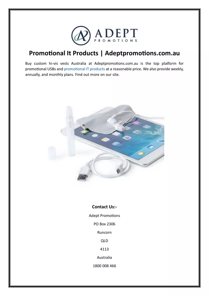 promotional it products adeptpromotions com au