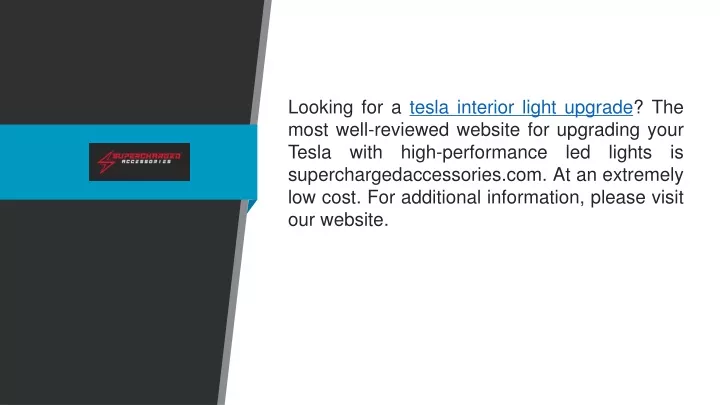 looking for a tesla interior light upgrade