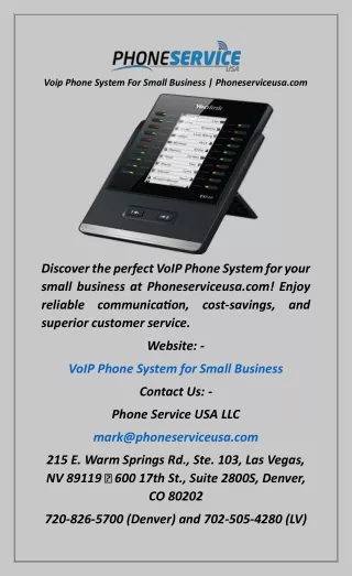 Voip Phone System For Small Business  Phoneserviceusa