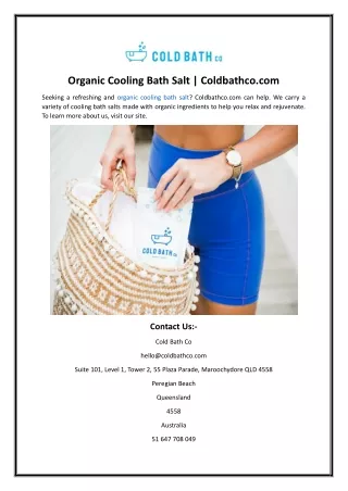 Organic Cooling Bath Salt Coldbathco