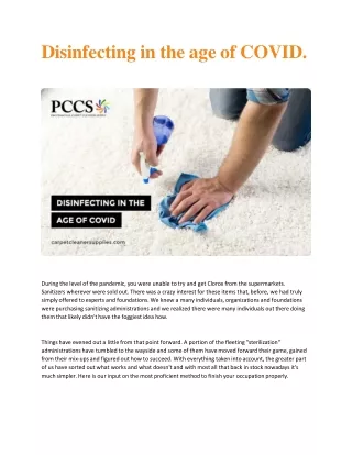 disinfecting in the age of covid