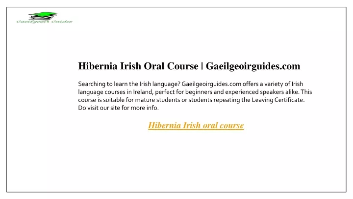 hibernia irish oral course gaeilgeoirguides