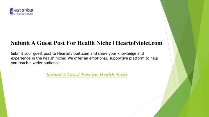 submit a guest post for health niche