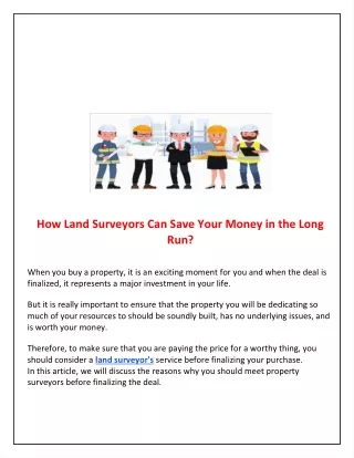 How Land Surveyors Can Save Your Money in the Long Run