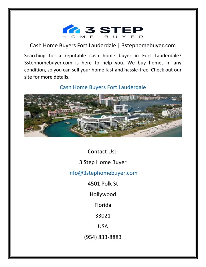 cash home buyers fort lauderdale 3stephomebuyer