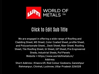 World of Metals  Iron and steel store