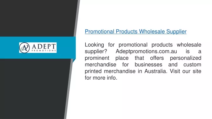 promotional products wholesale supplier looking